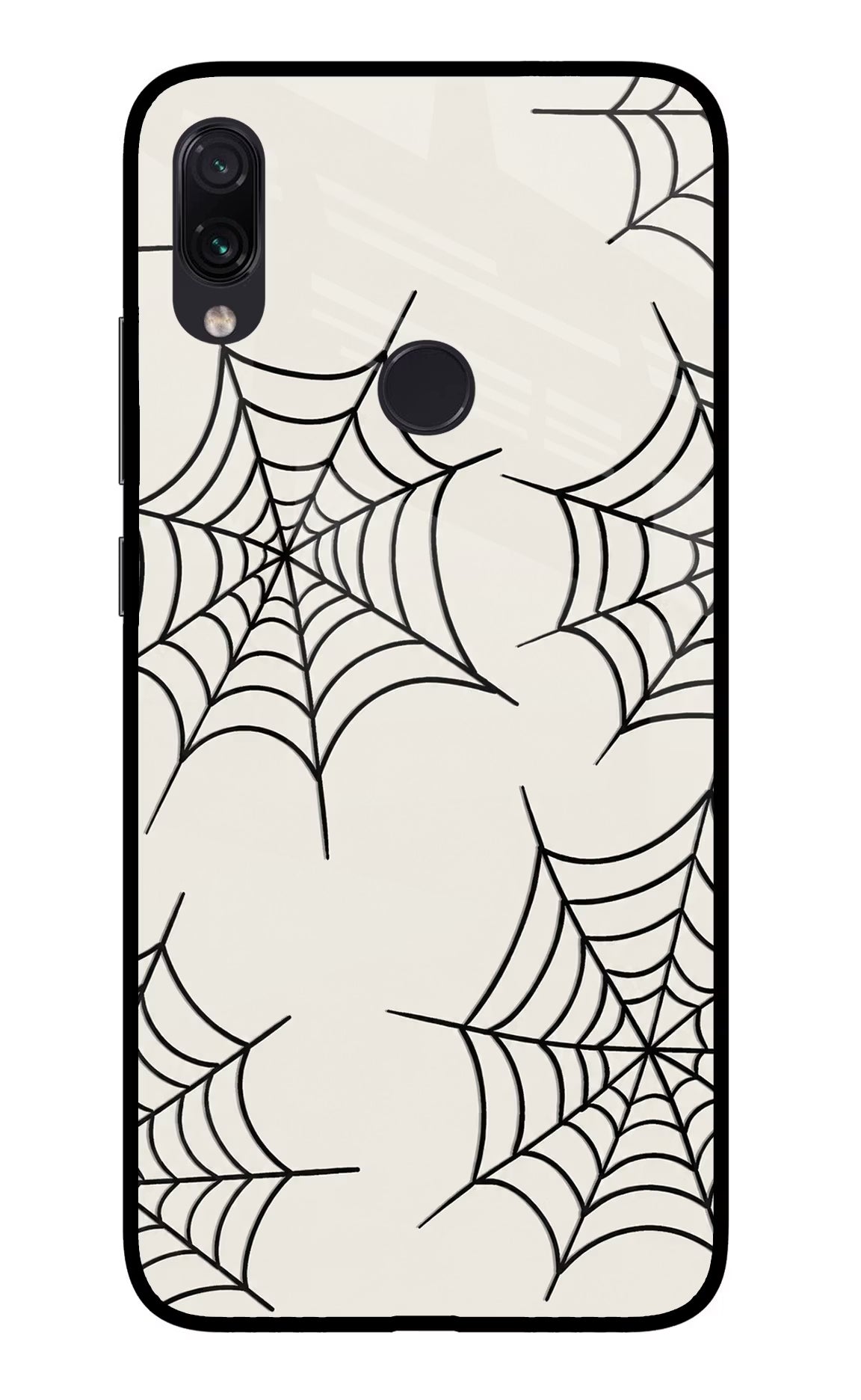 Spider Web Redmi Note 7S Glass Case Back Cover by Casekaro