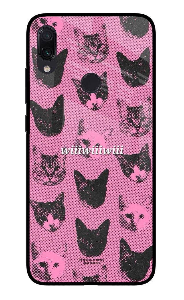 Pink Cats Redmi Note 7S Glass Case