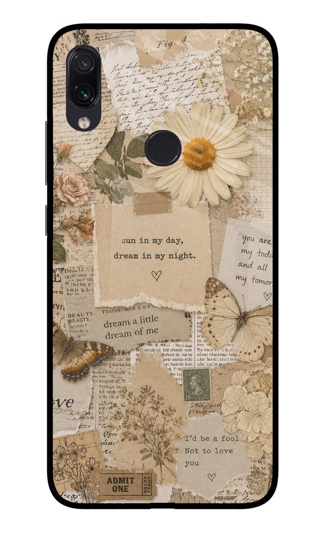 Vintage case Redmi Note 7S Glass Case Back Cover by Casekaro