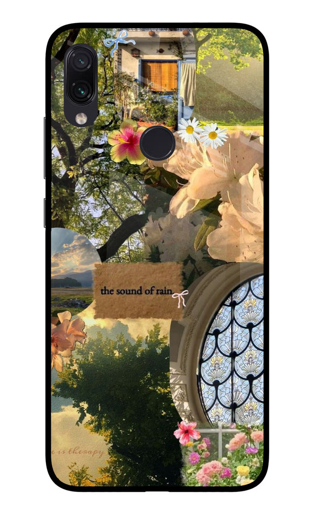 Rain Redmi Note 7S Glass Case Back Cover by Casekaro