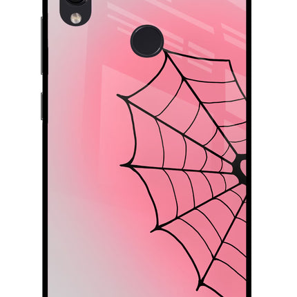 Pink Web Redmi Note 7S Glass Case