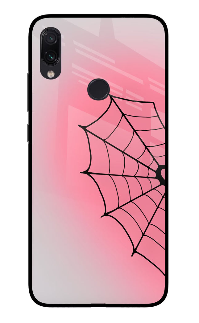 Pink Web Redmi Note 7S Glass Case