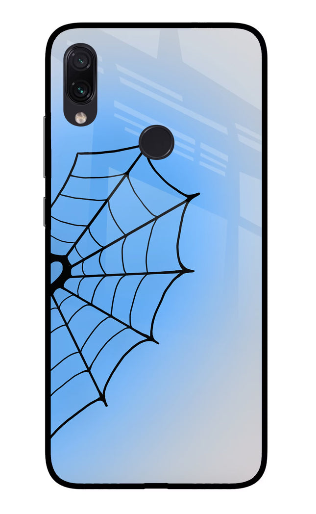 Blue Web Redmi Note 7S Glass Case Back Cover by Casekaro