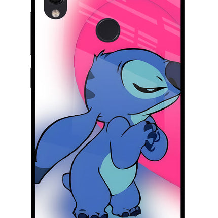 Stitch Hug Redmi Note 7S Glass Case Back Cover by Casekaro