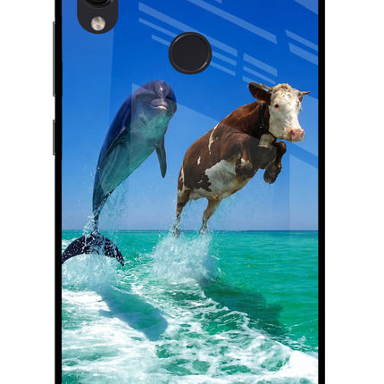 Dolphin vs Cow Redmi Note 7S Glass Case