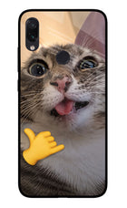 Silly Cat Call Redmi Note 7S Glass Case