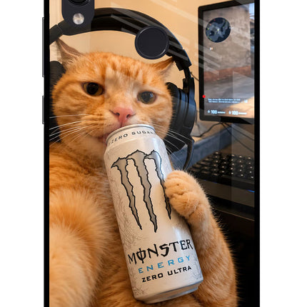Gamer Cat Energy Redmi Note 7S Glass Case