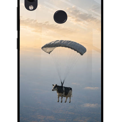 Skydiving Cow Redmi Note 7S Glass Case