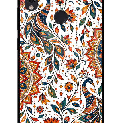 White Mayura Redmi Note 7S Glass Case