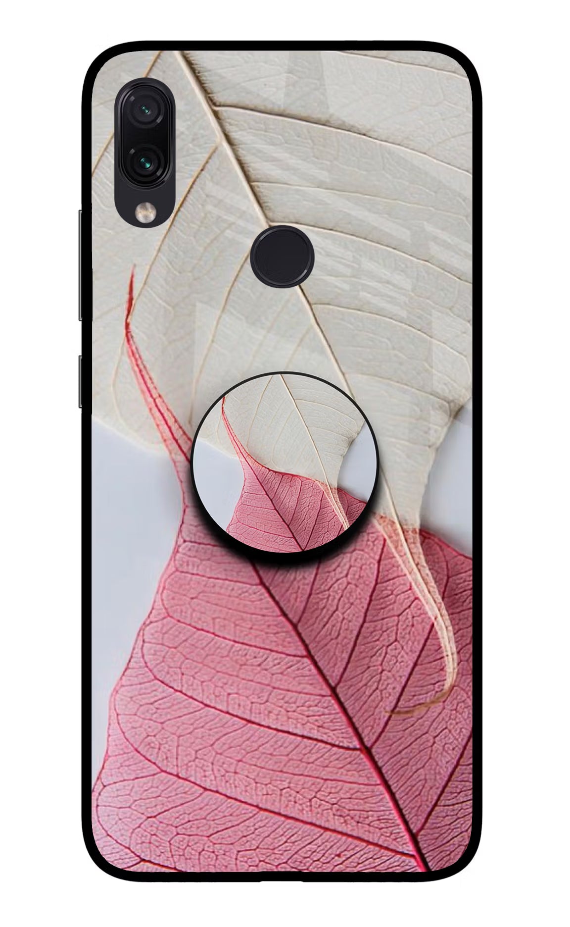 White Pink Leaf Redmi Note 7S Pop Case by Casekaro