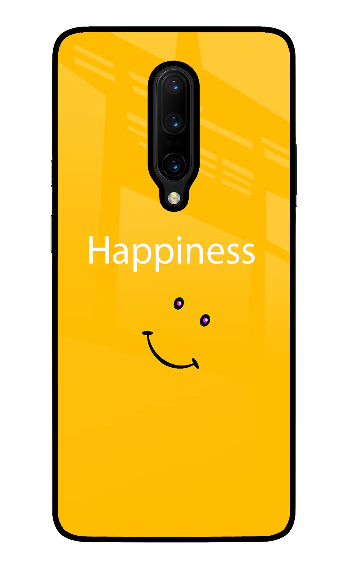 Happiness With Smiley Oneplus 7 Pro Glass Case Back Cover by Casekaro