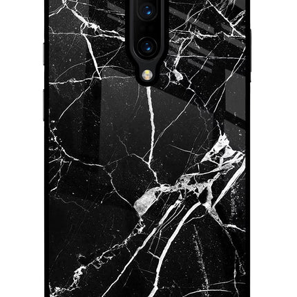 Black Marble Pattern Oneplus 7 Pro Glass Case