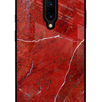 Red Marble Design Oneplus 7 Pro Glass Case