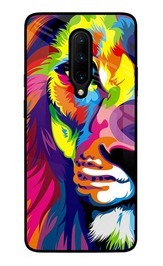 Lion Half Face Oneplus 7 Pro Glass Case