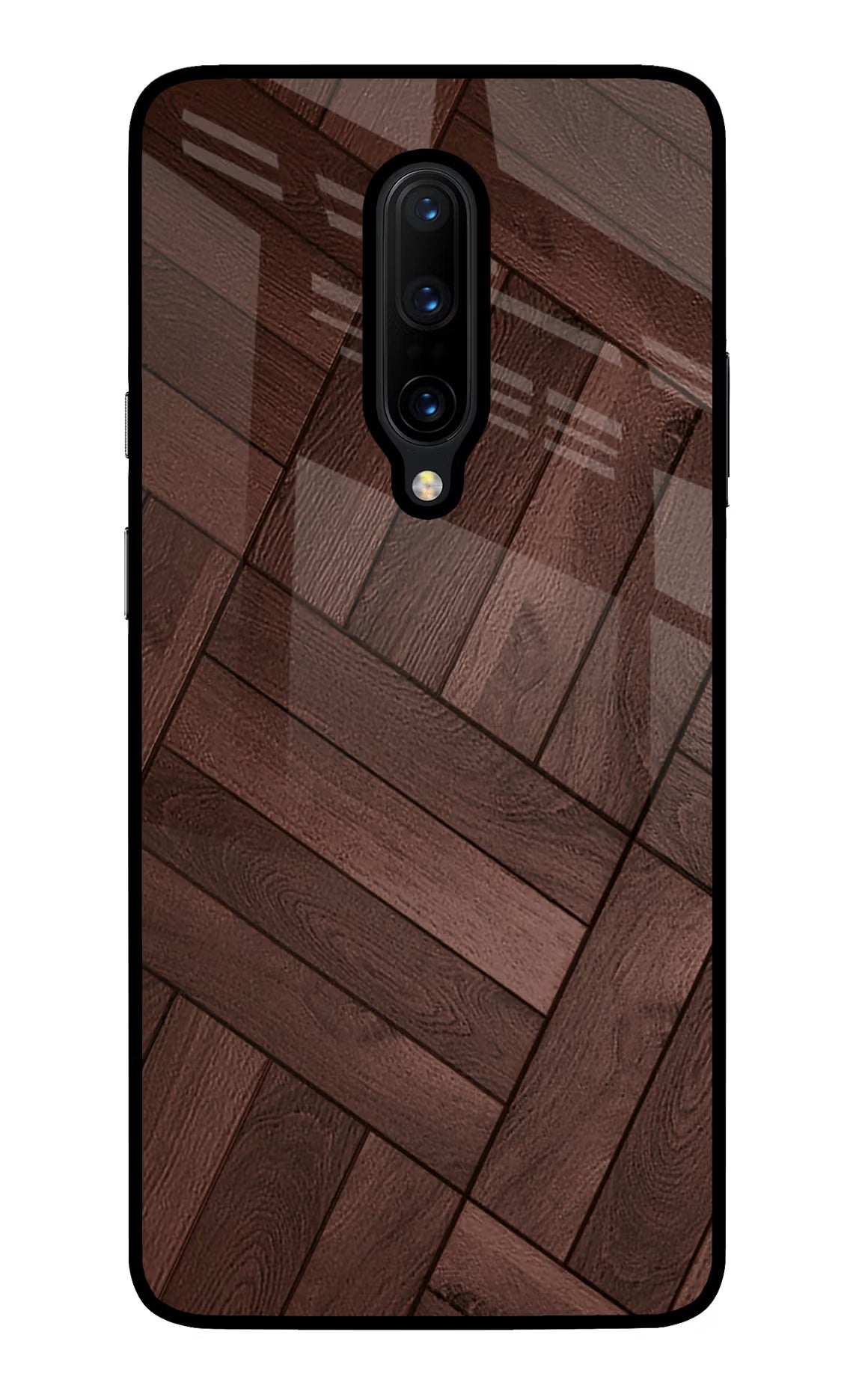 Wooden Texture Design Oneplus 7 Pro Glass Case Back Cover by Casekaro
