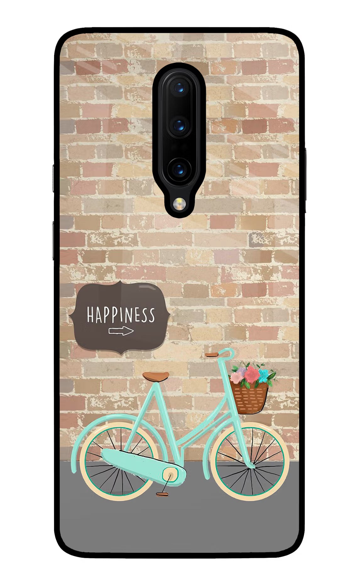 Happiness Artwork Oneplus 7 Pro Glass Case Back Cover by Casekaro