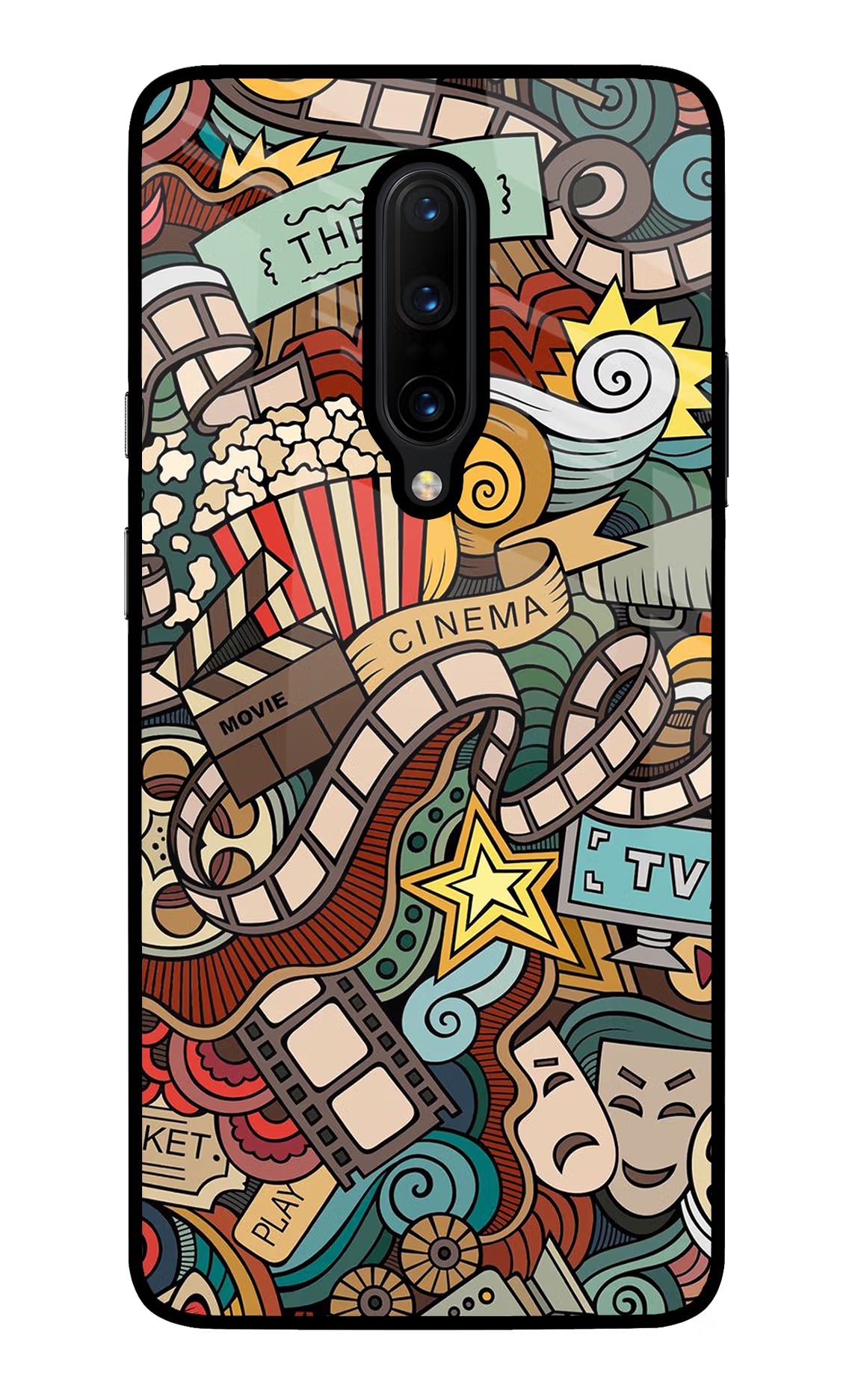 Cinema Abstract Oneplus 7 Pro Glass Case Back Cover by Casekaro