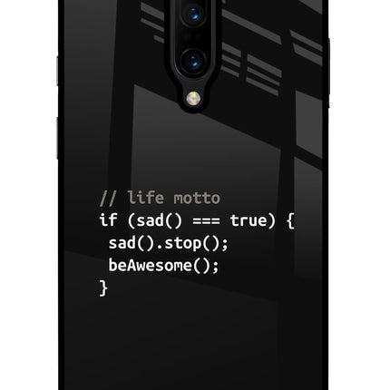 Life Motto Code Oneplus 7 Pro Glass Case