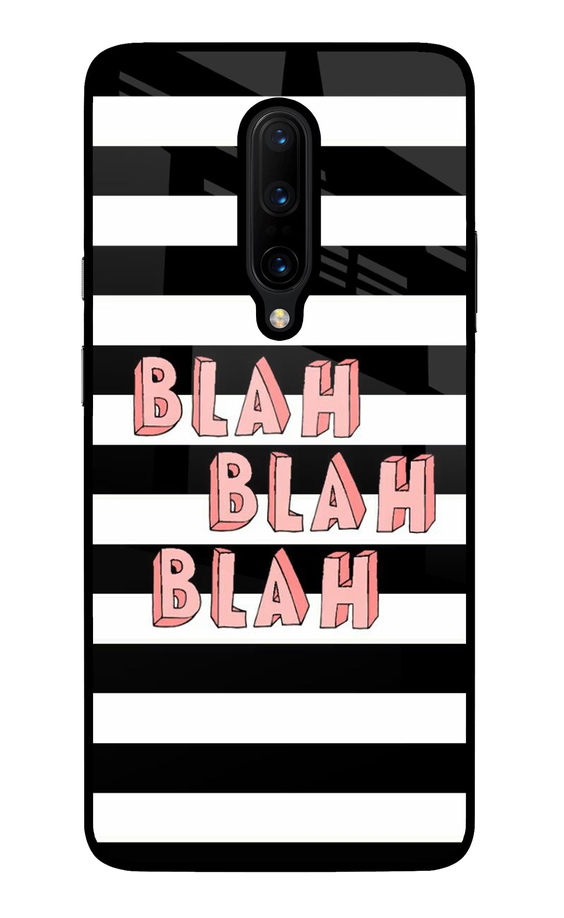 Blah Blah Blah Oneplus 7 Pro Glass Case Back Cover by Casekaro