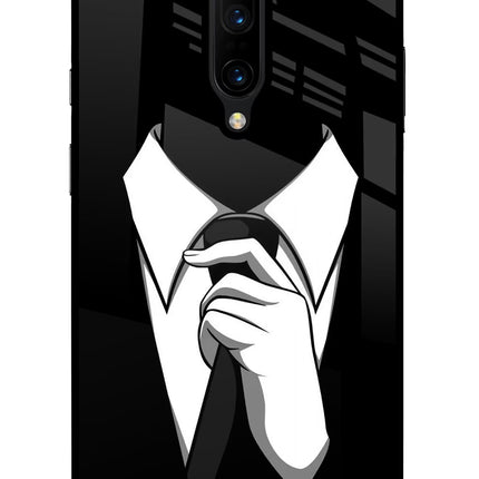 Black Tie Oneplus 7 Pro Glass Case