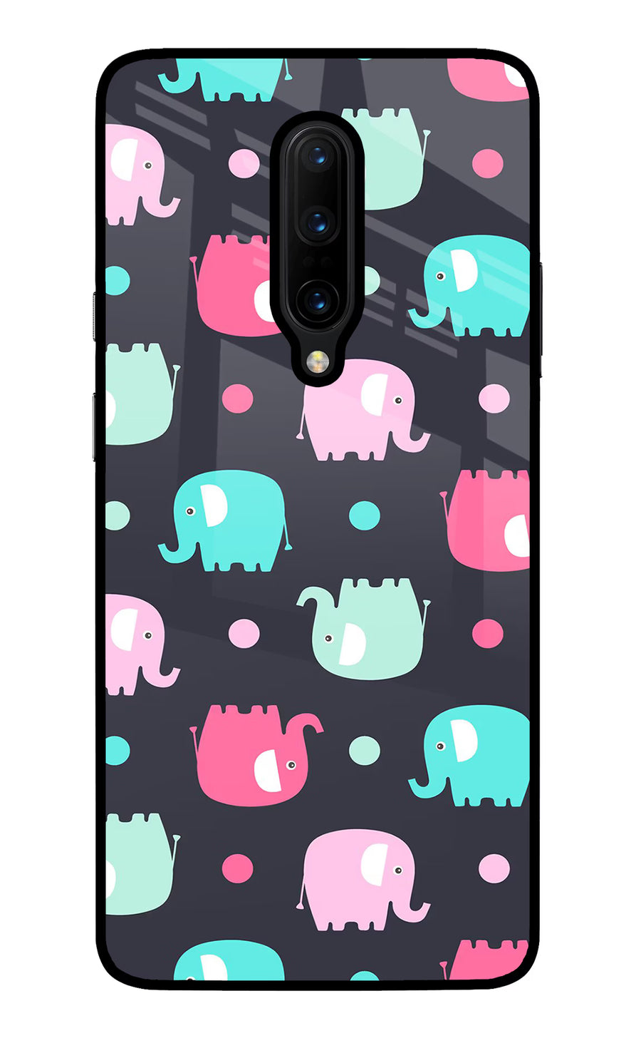 Elephants Oneplus 7 Pro Back Cover, Glass case