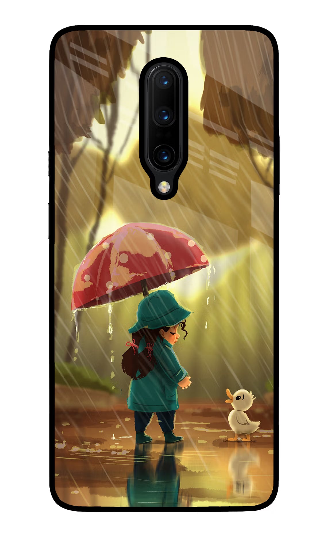 Rainy Day Oneplus 7 Pro Glass Case Back Cover by Casekaro