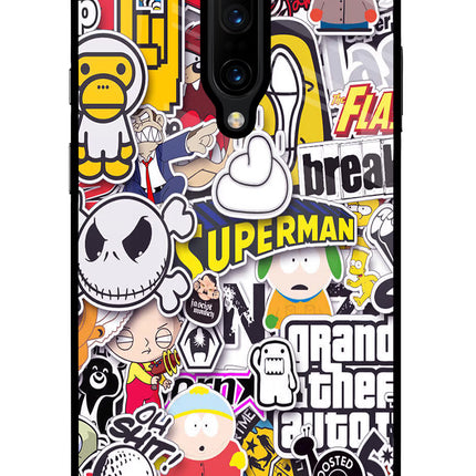 Sticker Bomb Oneplus 7 Pro Glass Case
