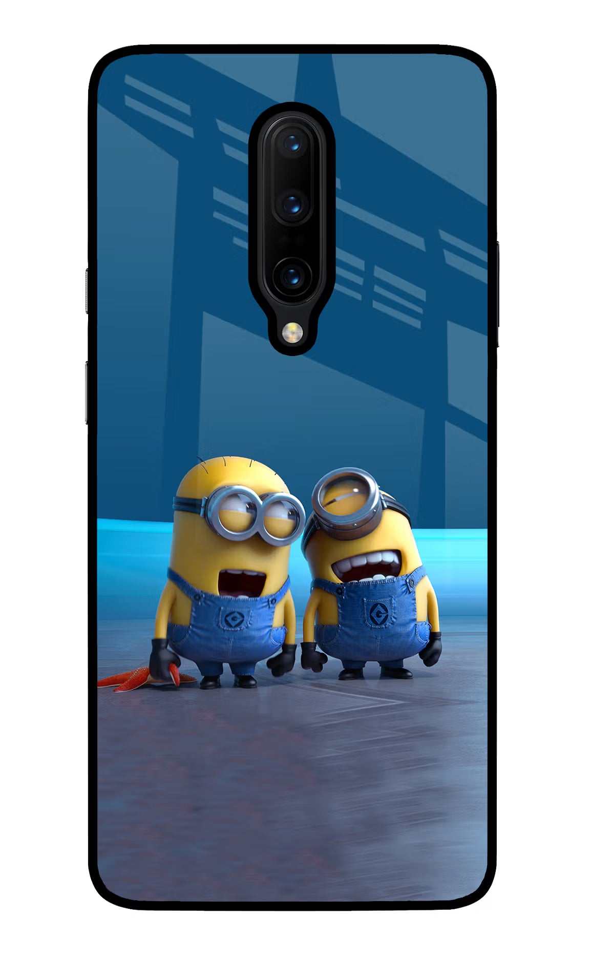 Minion Laughing Oneplus 7 Pro Glass Case Back Cover by Casekaro