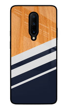 Blue and white wooden Oneplus 7 Pro Glass Case
