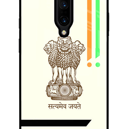 Satyamev Jayate Brown Logo Oneplus 7 Pro Glass Case