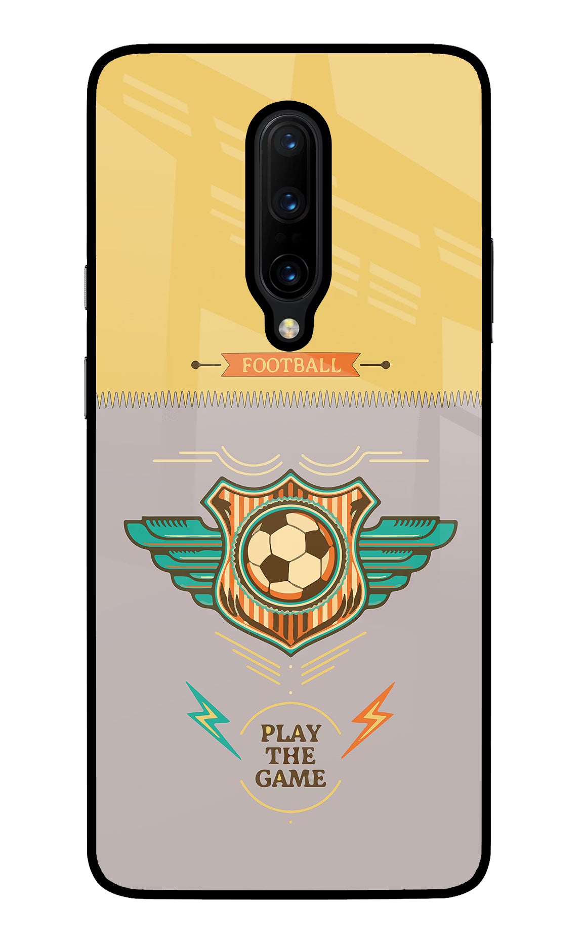 Football Oneplus 7 Pro Glass Case Back Cover by Casekaro