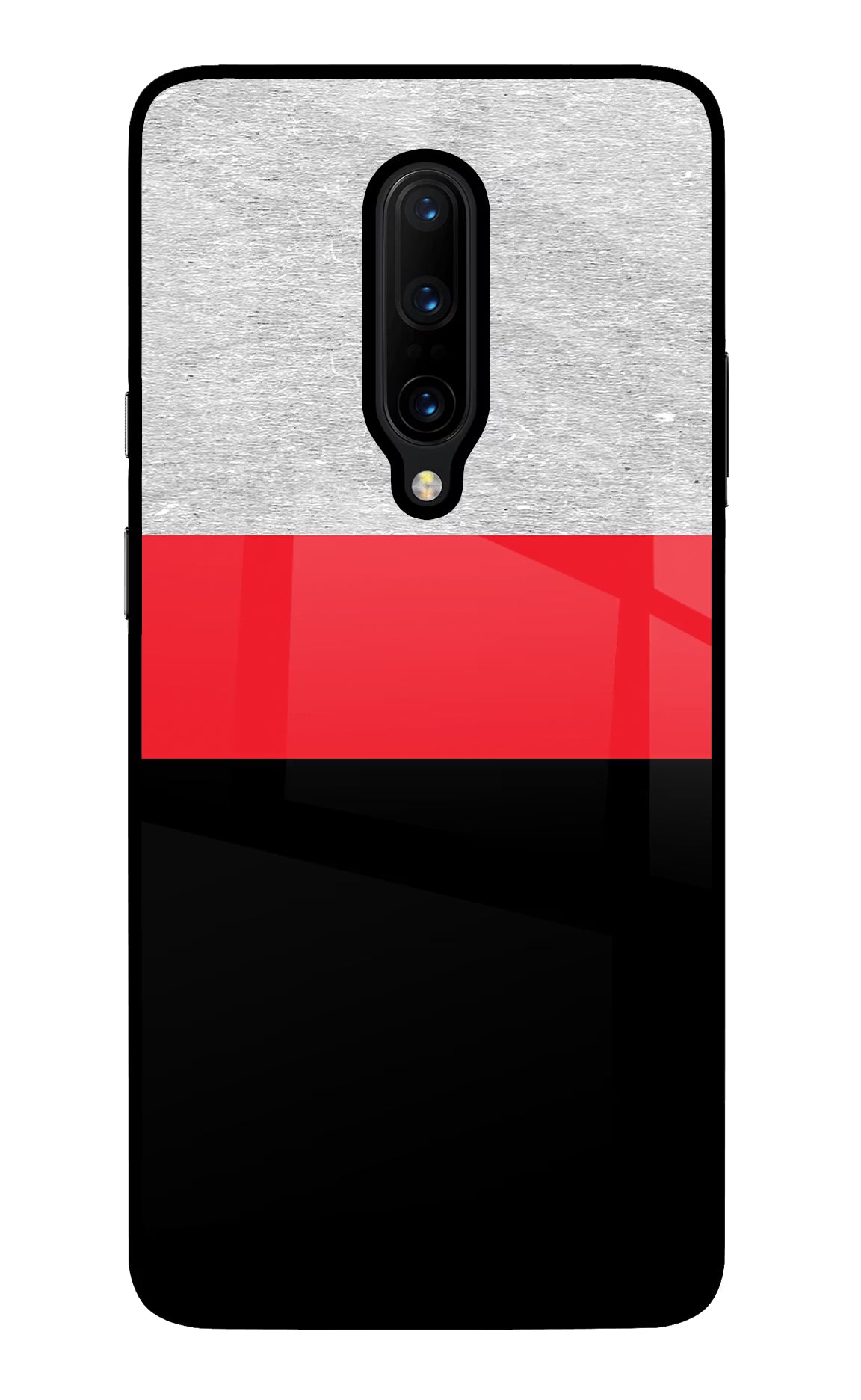 Tri Color Pattern Oneplus 7 Pro Glass Case Back Cover by Casekaro