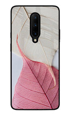 White Pink Leaf Oneplus 7 Pro Glass Case