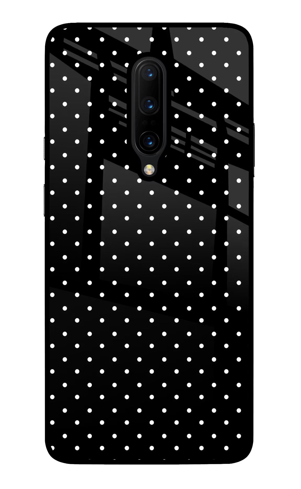White Dots Oneplus 7 Pro Glass Case Back Cover by Casekaro