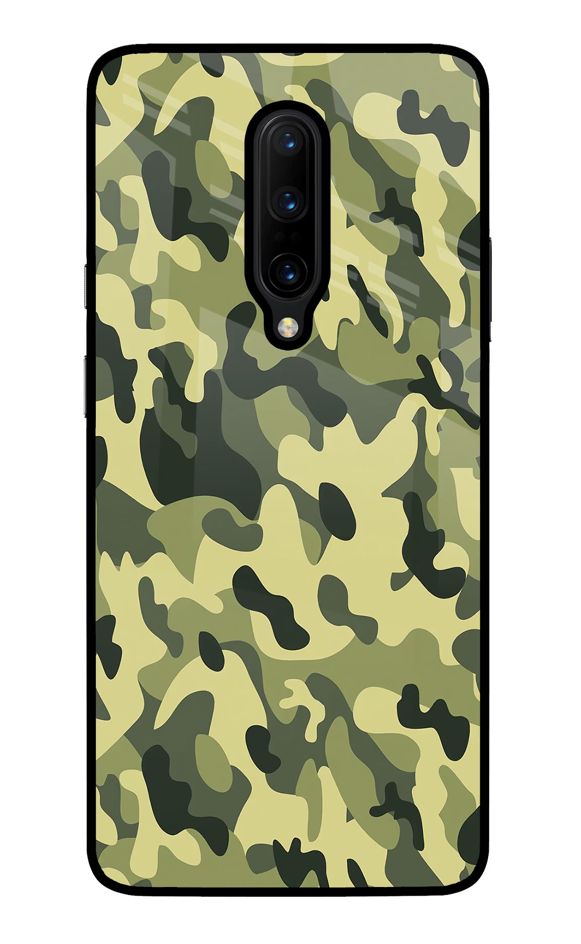 Camouflage Oneplus 7 Pro Glass Case Back Cover by Casekaro