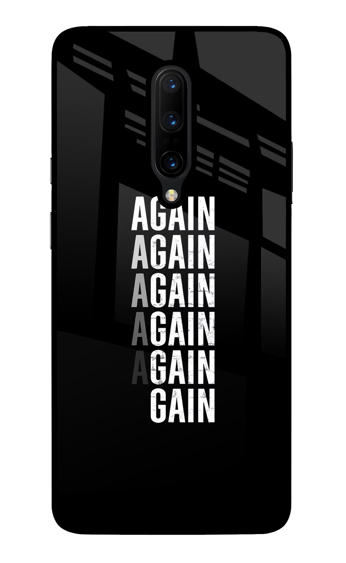 Again Again Gain Oneplus 7 Pro Glass Case Back Cover by Casekaro