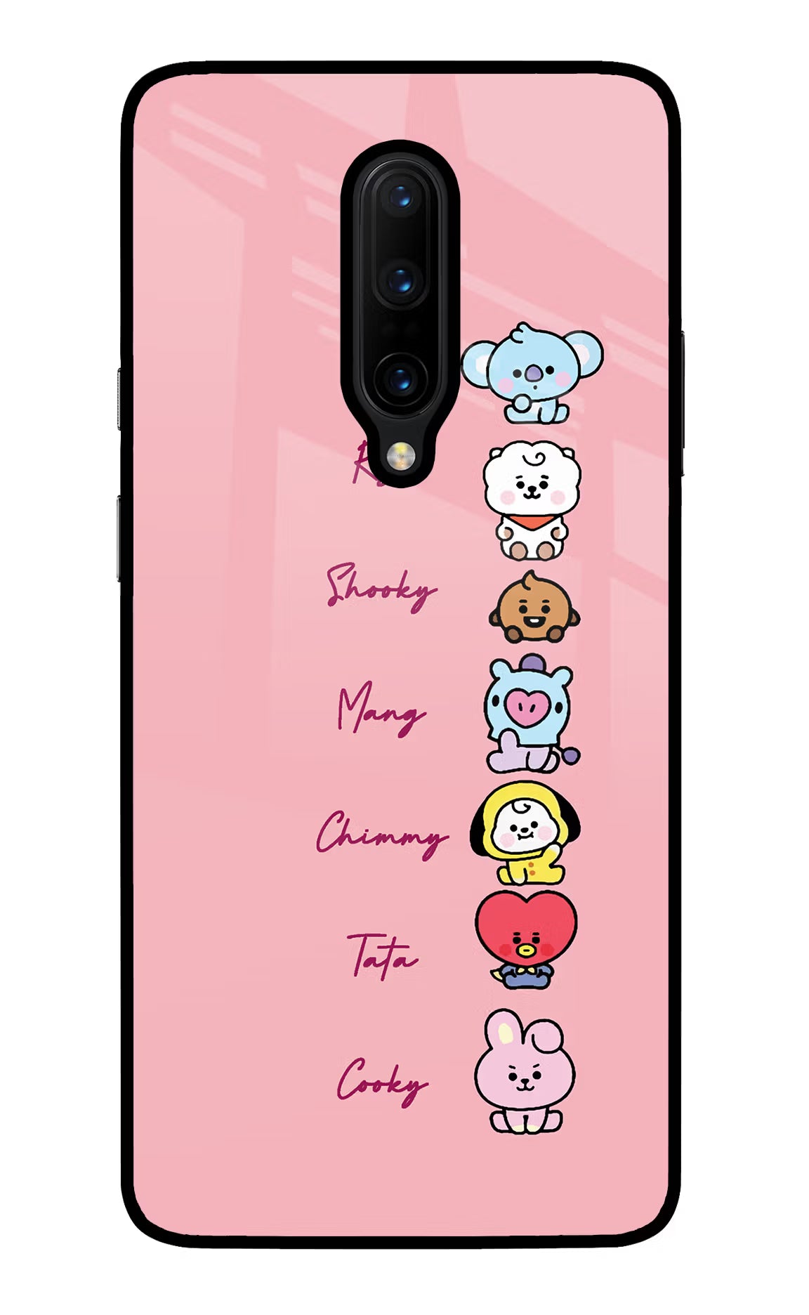 BTS names Oneplus 7 Pro Glass Case Back Cover by Casekaro