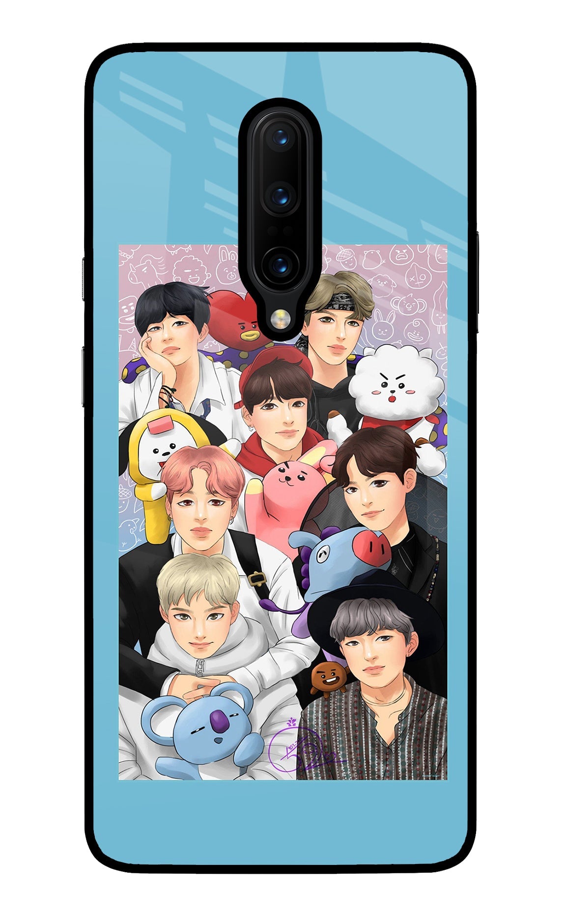 BTS with animals Oneplus 7 Pro Back Cover