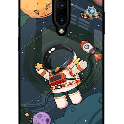 Cartoon Astronaut Oneplus 7 Pro Glass Case