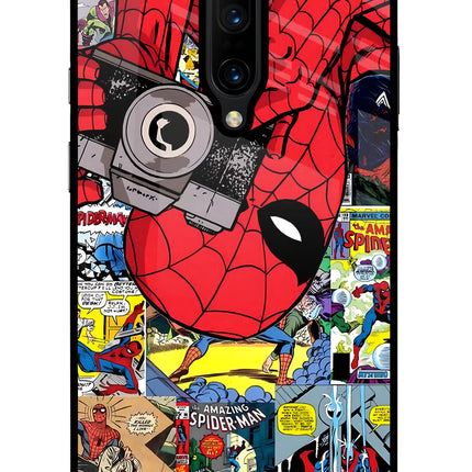 Spider Man Oneplus 7 Pro Glass Case Back Cover by Casekaro