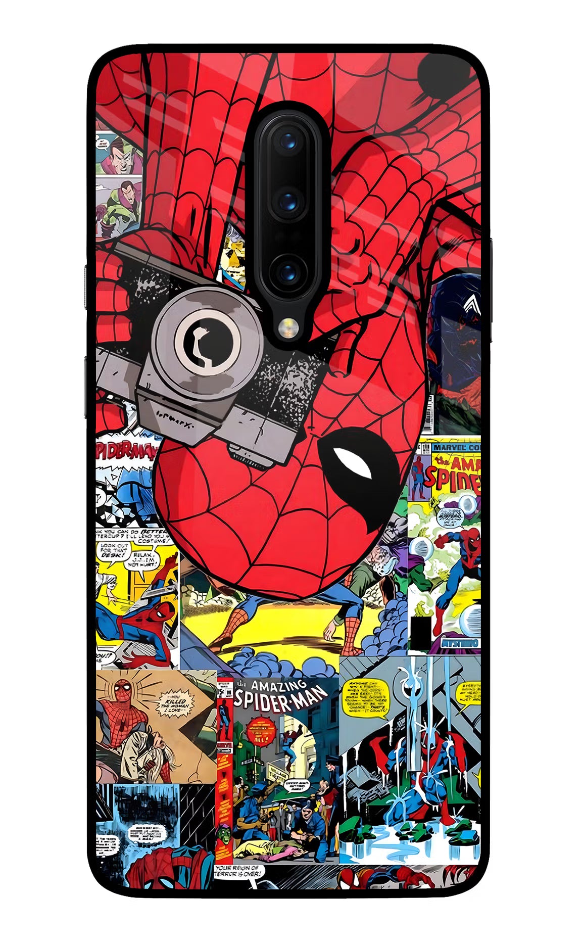 Spider Man Oneplus 7 Pro Glass Case Back Cover by Casekaro