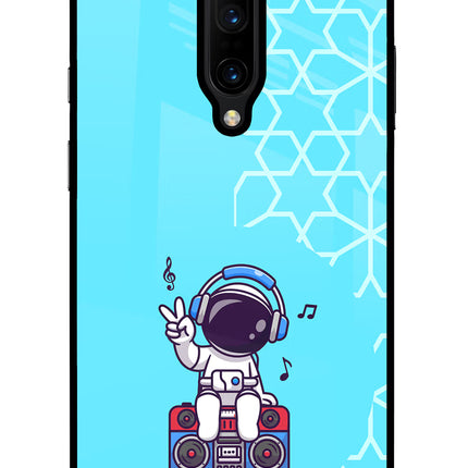 Cute Astronaut Chilling Oneplus 7 Pro Glass Case