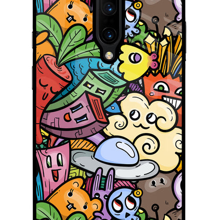 Veggie Doodle Oneplus 7 Pro Glass Case