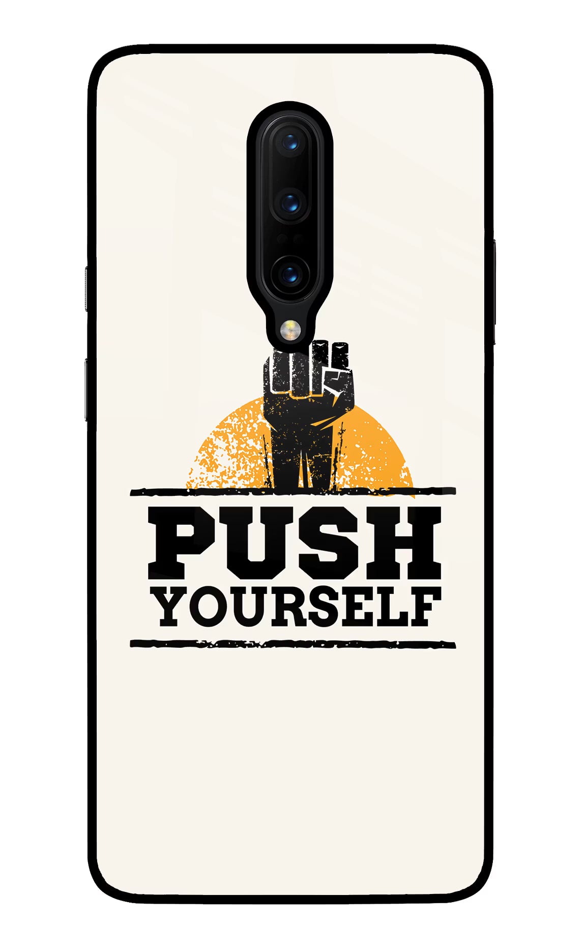 Push Yourself Oneplus 7 Pro Glass Case Back Cover by Casekaro