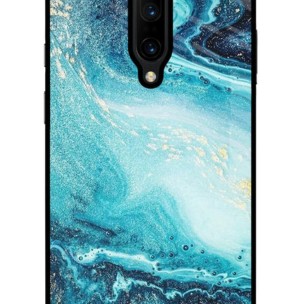 Blue Glitter Marble Oneplus 7 Pro Glass Case