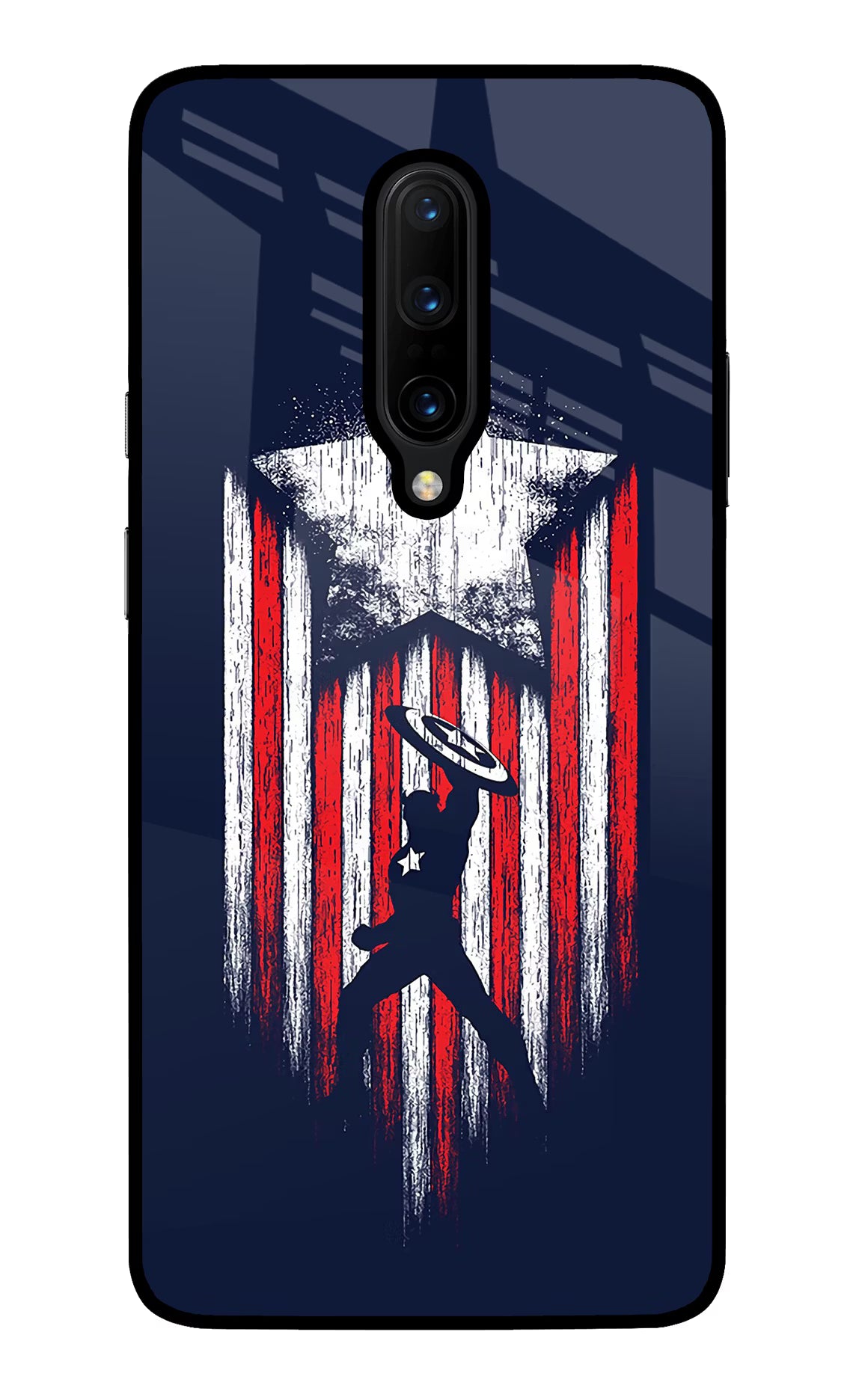 Captain America Marvel Art Oneplus 7 Pro Glass Case Back Cover by Casekaro