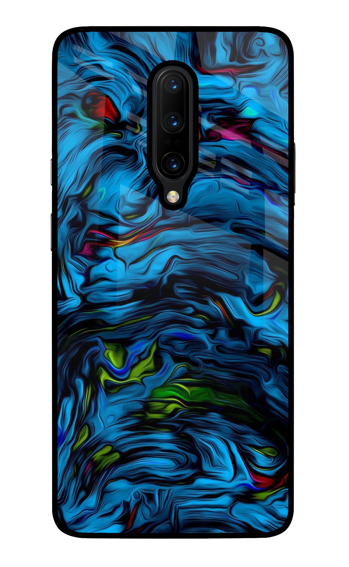 Dark Blue Abstract Oneplus 7 Pro Glass Case