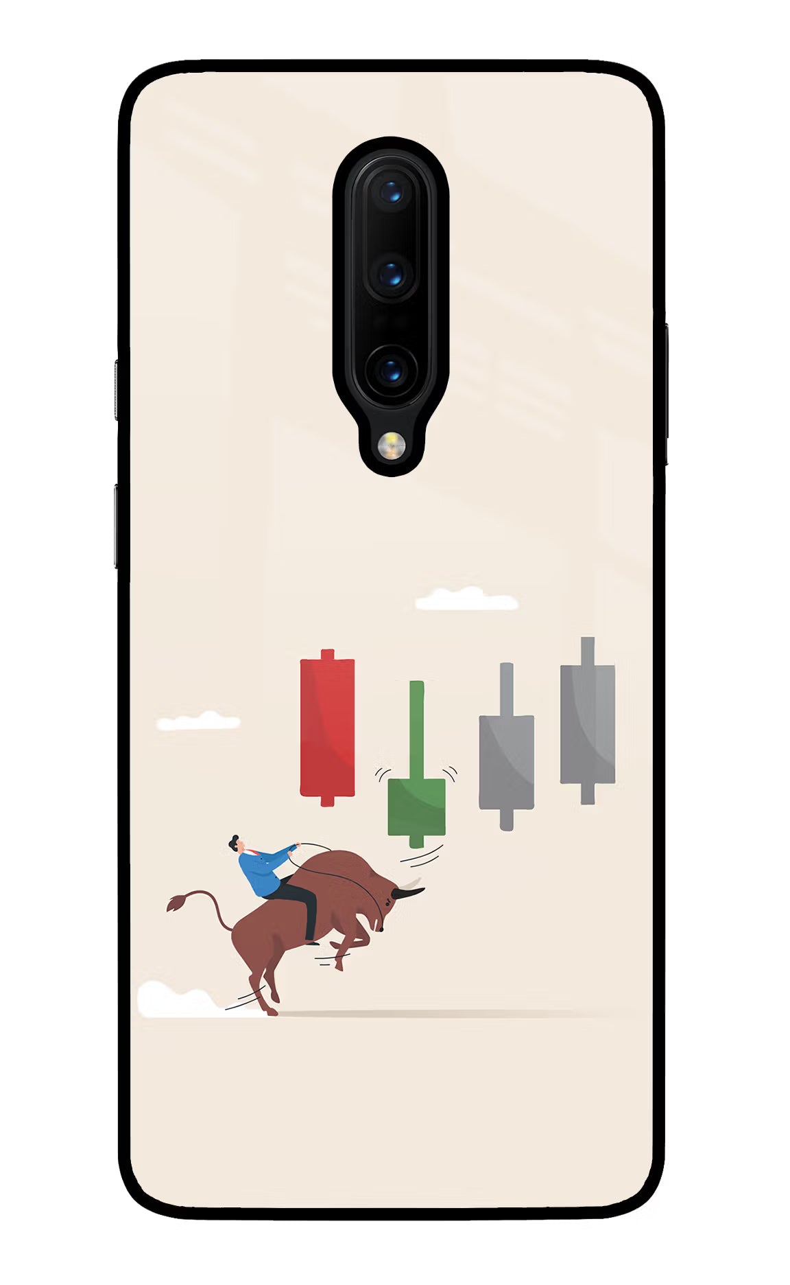 Bull Trading Momentum Oneplus 7 Pro Glass Case Back Cover by Casekaro