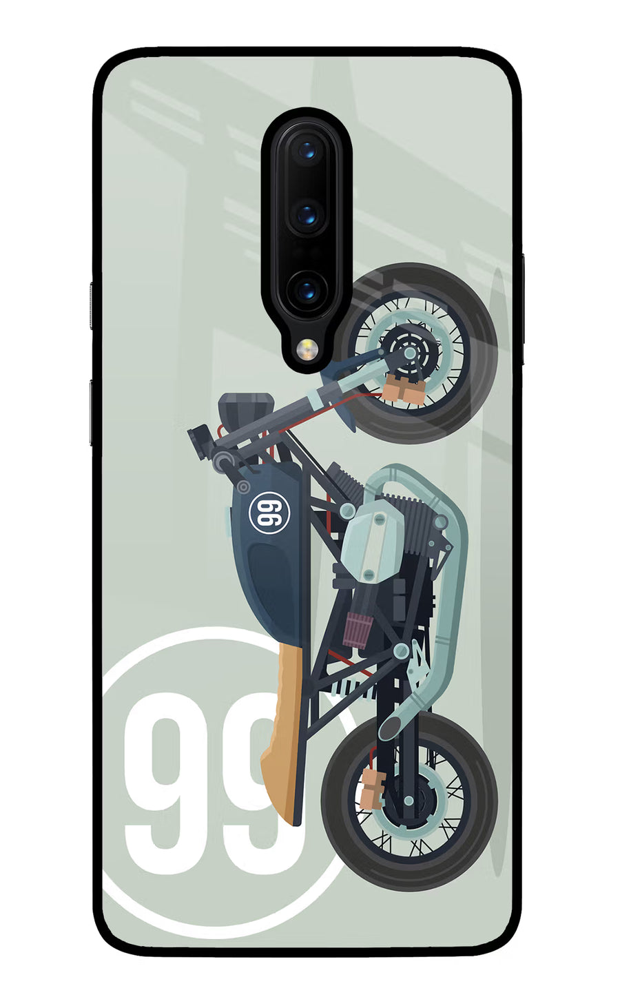 Classic Cafe Racer 99 Oneplus 7 Pro Back Cover, Glass case