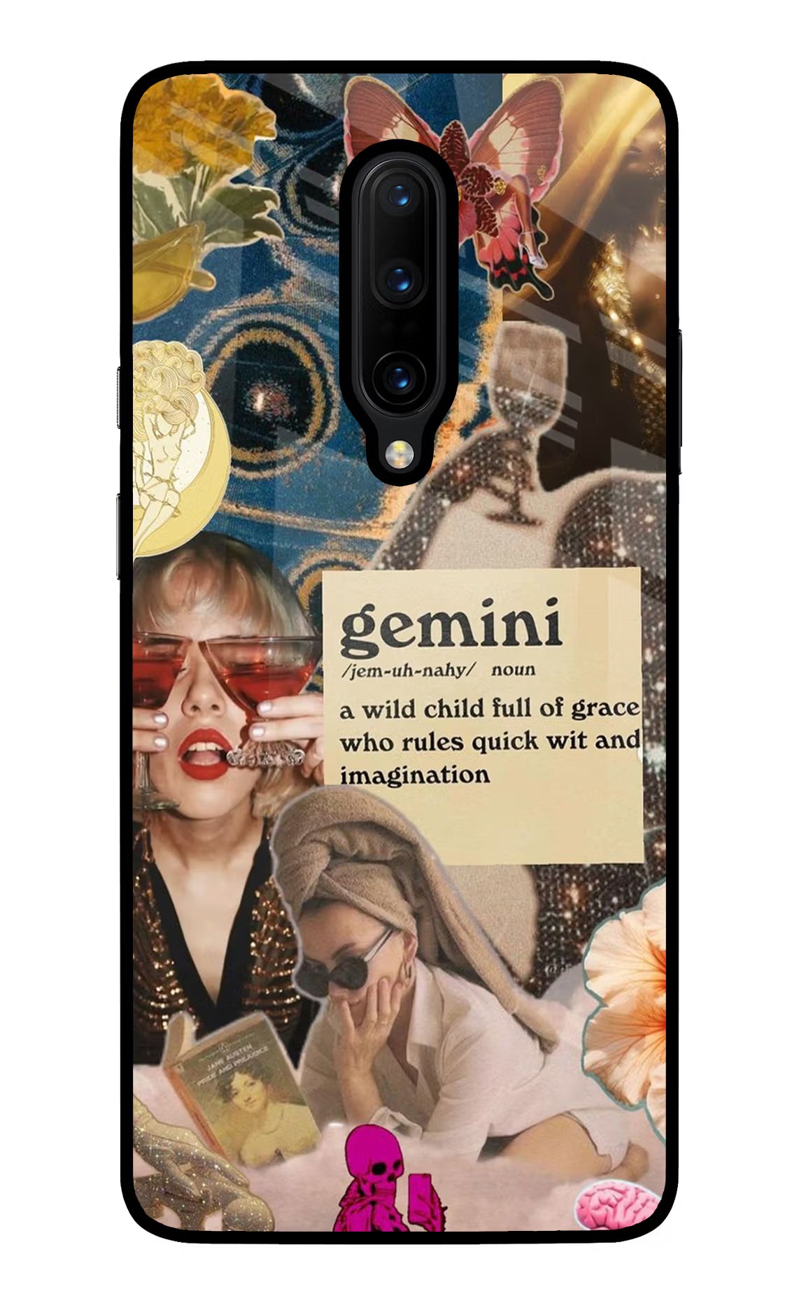 Gemini Zodiac Oneplus 7 Pro Glass Case Back Cover by Casekaro
